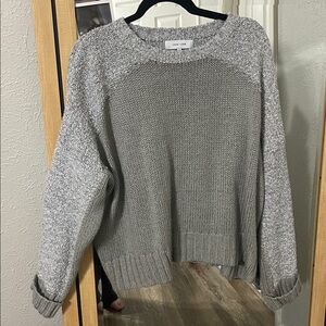 John + Jenn Light Gray Textured Sweater